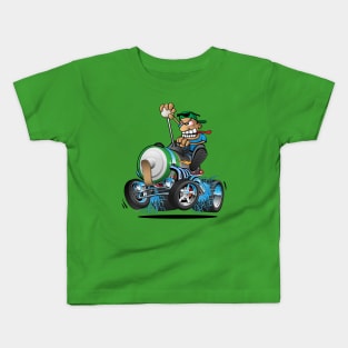 Hot Rod Electric Car Cartoon Kids T-Shirt